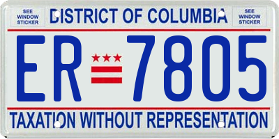 DC license plate ER7805