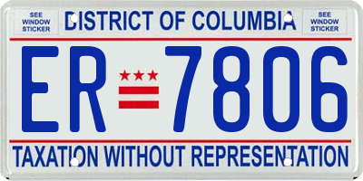 DC license plate ER7806