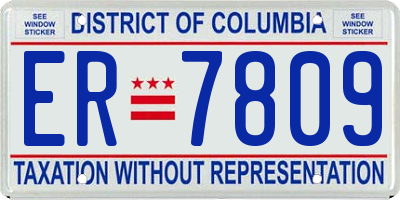 DC license plate ER7809