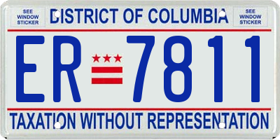 DC license plate ER7811