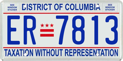 DC license plate ER7813