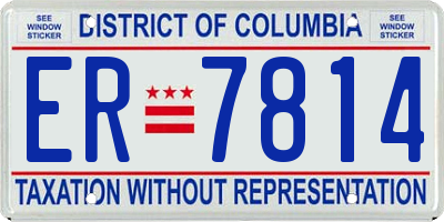 DC license plate ER7814