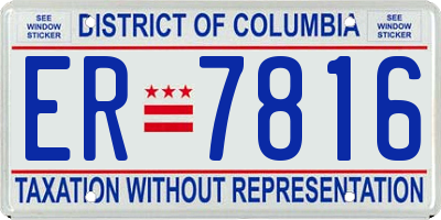 DC license plate ER7816