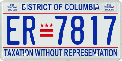 DC license plate ER7817