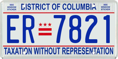 DC license plate ER7821
