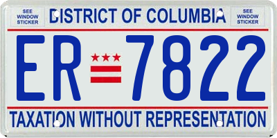 DC license plate ER7822