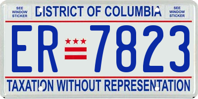 DC license plate ER7823