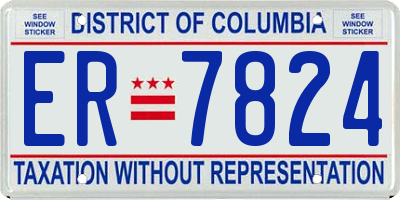 DC license plate ER7824
