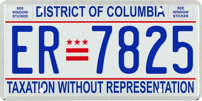 DC license plate ER7825