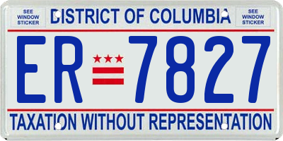 DC license plate ER7827