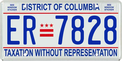 DC license plate ER7828
