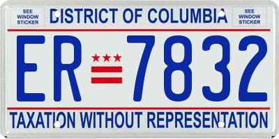 DC license plate ER7832