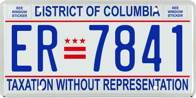 DC license plate ER7841