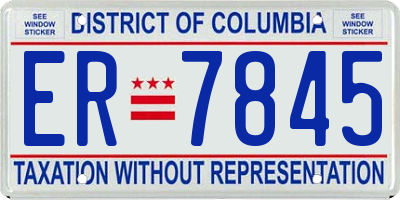 DC license plate ER7845