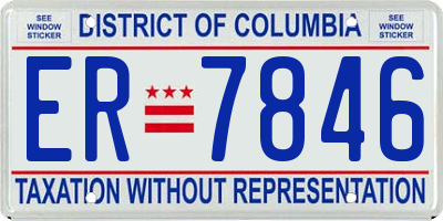 DC license plate ER7846