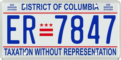 DC license plate ER7847