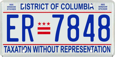 DC license plate ER7848
