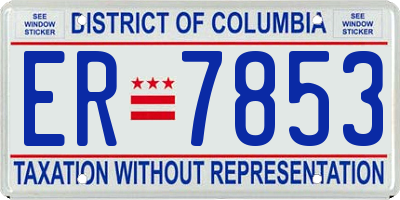 DC license plate ER7853