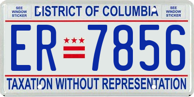DC license plate ER7856