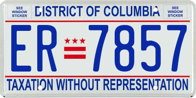 DC license plate ER7857