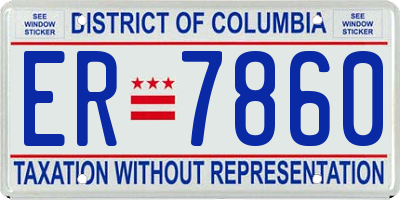 DC license plate ER7860