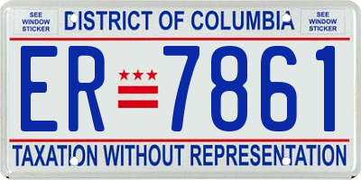 DC license plate ER7861