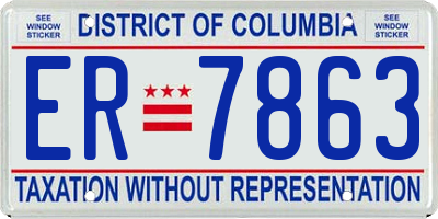 DC license plate ER7863