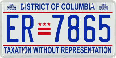DC license plate ER7865