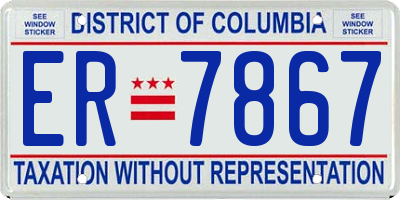 DC license plate ER7867