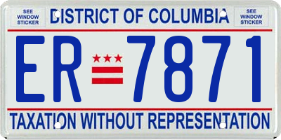 DC license plate ER7871
