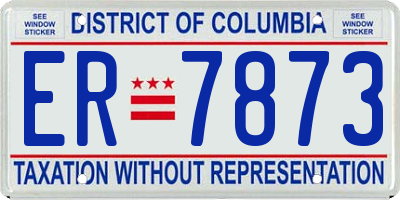 DC license plate ER7873