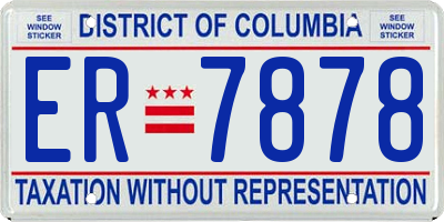 DC license plate ER7878