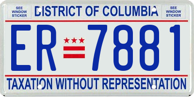 DC license plate ER7881