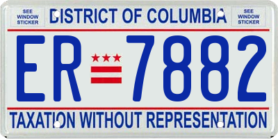 DC license plate ER7882