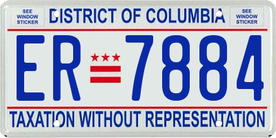 DC license plate ER7884