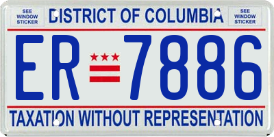 DC license plate ER7886