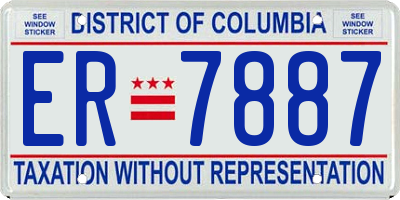 DC license plate ER7887