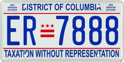 DC license plate ER7888
