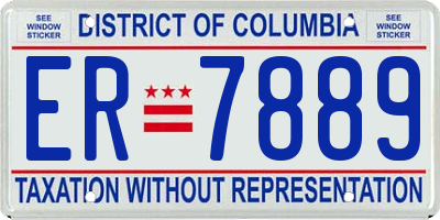DC license plate ER7889