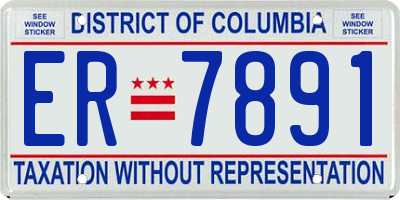 DC license plate ER7891
