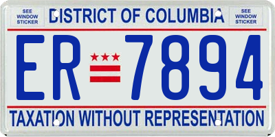 DC license plate ER7894
