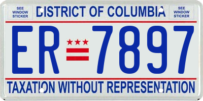 DC license plate ER7897