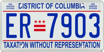 DC license plate ER7903