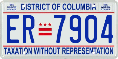 DC license plate ER7904