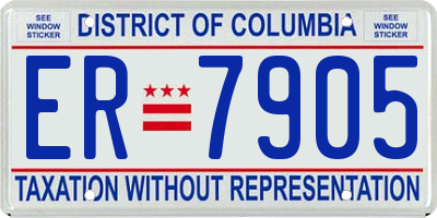 DC license plate ER7905