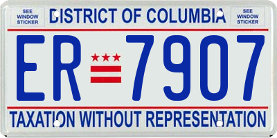 DC license plate ER7907