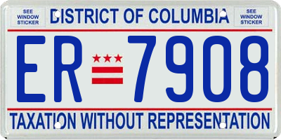 DC license plate ER7908