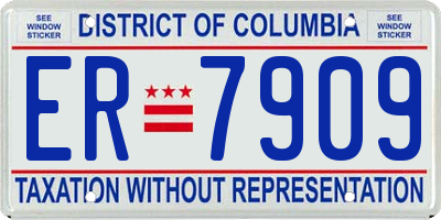 DC license plate ER7909