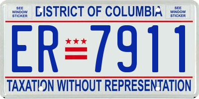 DC license plate ER7911
