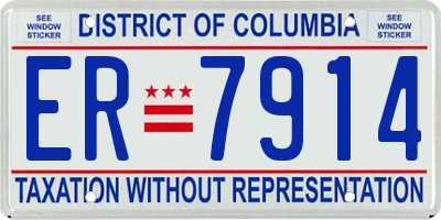 DC license plate ER7914